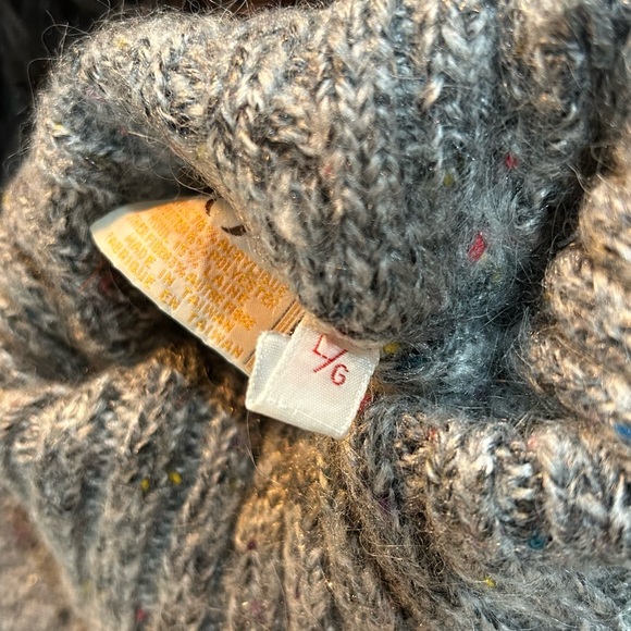 Marella  Ladies Grey And Navy Textured Sweater Acrylic/ Poly/ Wool Sz LRG 90’s - Picture 5 of 6